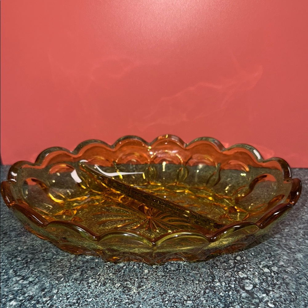 Amber Glass Decorative Bowl